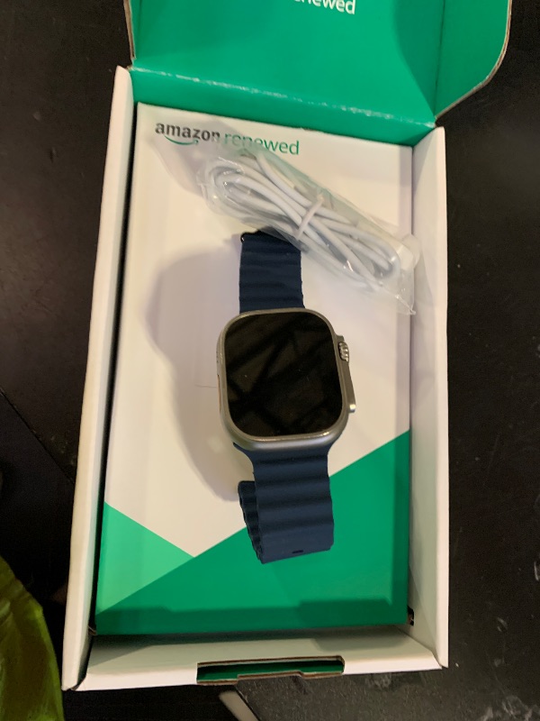 Photo 1 of Apple Watch Ultra 2 [GPS + Cellular, 49mm] - Titanium Case with Blue Ocean Band, One Size (Renewed Premium)