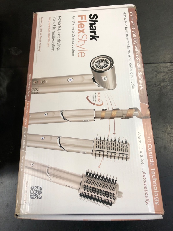 Photo 1 of Shark FlexStyle Air Styling & Drying System, Powerful Hair Dryer Brush & Multi-Styler with Auto-Wrap Curlers, Paddle Brush, Oval Brush, Concentrator Attachment, Stone, HD430