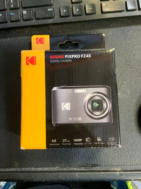 Photo 1 of Kodak PIXPRO FZ45 Digital Camera, 16MP Point & Shoot with 4X Optical Zoom, 27mm Wide Angle, 2.7 Inch LCD, 1080p Video, Black