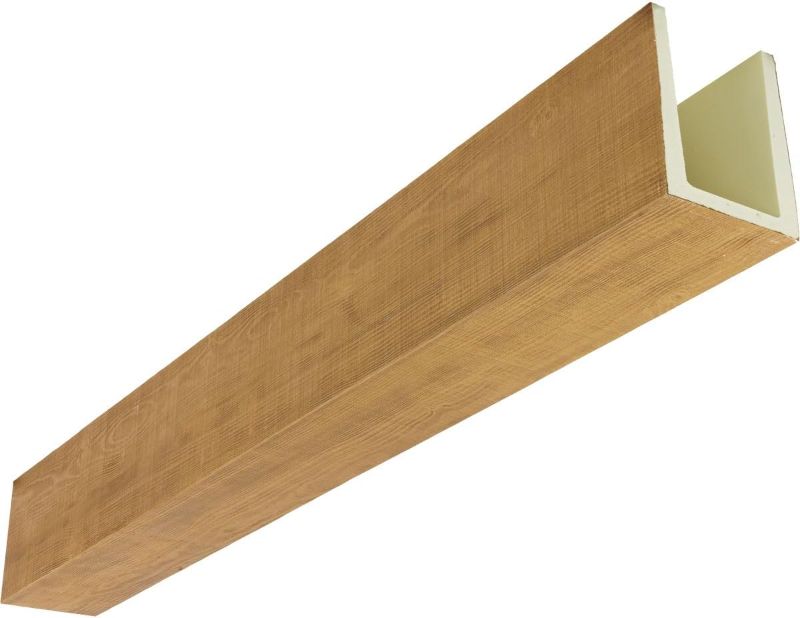 Photo 1 of Ekena Millwork 5 1/2"W x 5 1/2"H x 192"L 3-Sided (U-Beam) Rustic Sawn HeritageTimber Faux Wood Ceiling Beam, Warm Caramel
