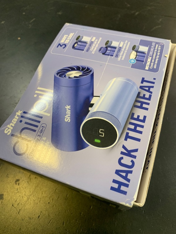 Photo 1 of Shark ChillPill – The Only 3-in-1 Personal Cooling System with Fan, InstaChill Cooling Plate & Dry-Touch Mist – Portable, Handheld, Drops Skin Temp Up to 16°F, 10 Speeds, Haze, FA022LV