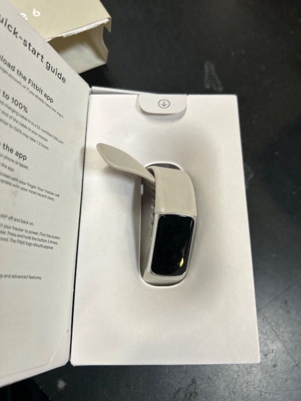 Photo 1 of Fitbit Charge 6 Fitness Tracker with Google apps, Heart Rate on Exercise Equipment, 6-Months Premium Membership Included, GPS, Health Tools and More, Porcelain/Silver, One Size (S & L Bands Included)
