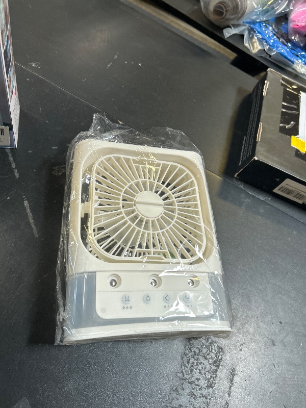 Photo 1 of Portable Air Conditioners,2000mAh Rechargeable Mini Air Cooler Fans,500ML Personal Portable AC Unit with 3 Speed, 2 Spray, 7 Color, 3 Timer, Small Desktop Cooling Fan for Bedroom Office (White)