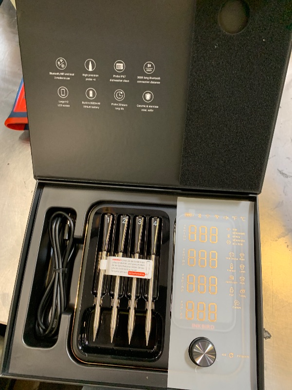 Photo 1 of Wireless Meat Thermometer with 4 Probes, INKBIRD WiFi Meat Thermometer Digital Wireless for Rotisserie Grill Oven,Unlimited Range Dishwasher Waterproof Bluetooth Thermometer for iOS & Android