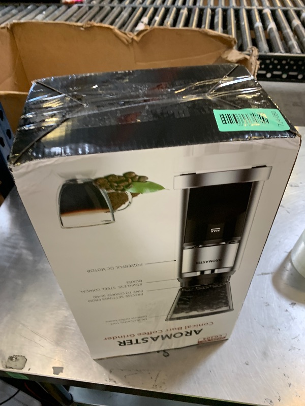 Photo 1 of Aromaster Burr Coffee Grinder with 48 Gind Settings, Conical Coffee Bean Grinder for Home Use,Stainless Steel,40 Seconds Adjustable Timer,Anti-static,Easy to Clean with Brush