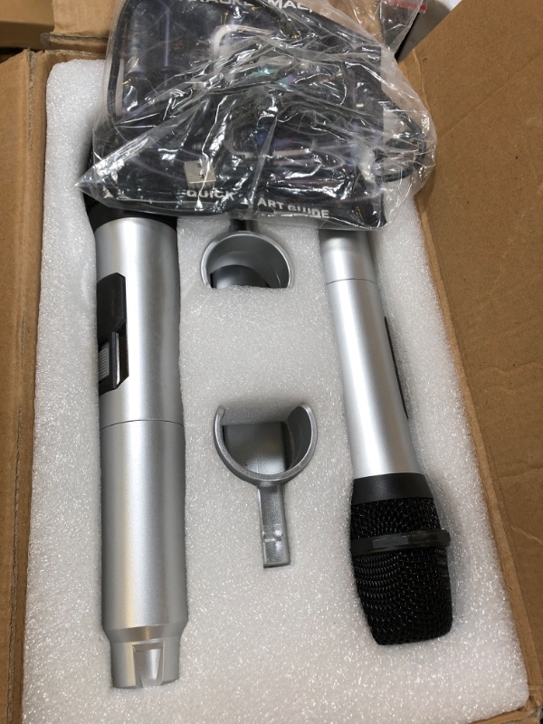 Photo 1 of Portable Karaoke Machine, with Wireless Microphones, Bluetooth Party Speaker with LED Lights, Loud Subwoofer, USB/AUX, Outdoor Karaoke Speaker for Adults & Kids, Home & Party