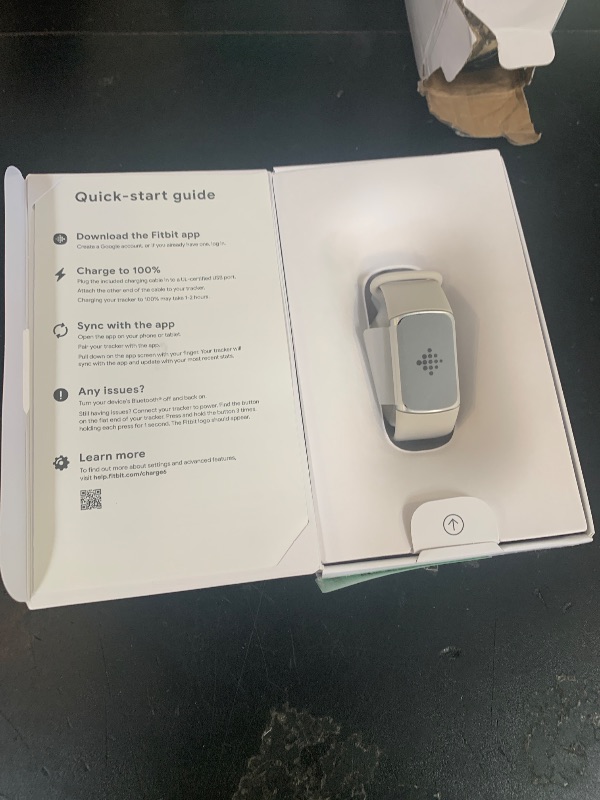 Photo 1 of Fitbit Charge 6 Fitness Tracker with Google apps, Heart Rate on Exercise Equipment, 6-Months Premium Membership Included, GPS, Health Tools and More, Porcelain/Silver, One Size (S & L Bands Included)