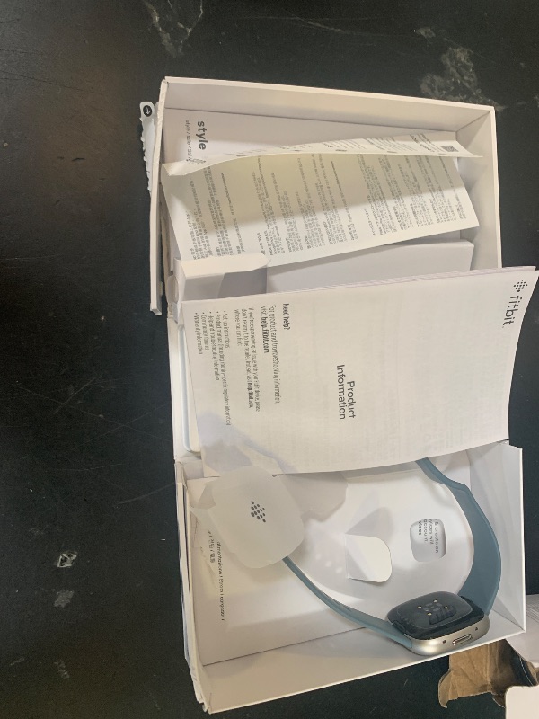 Photo 1 of Fitbit Versa 4 Fitness Smartwatch with Daily Readiness, GPS, 24/7 Heart Rate, 40+ Exercise Modes, Sleep Tracking and more, Waterfall Blue/Platinum, One Size (S & L Bands Included)