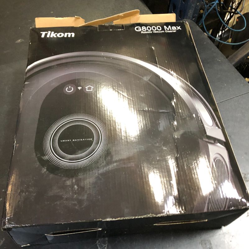 Photo 1 of Tikom Robot Vacuum and Mop Combo, 5000Pa Robotic Vacuum Cleaner, 150 Min Max, App & Remote Control, Ideal for Hard Floor, Carpet, Pet Hair, Self-Charge(G8000 Max)
