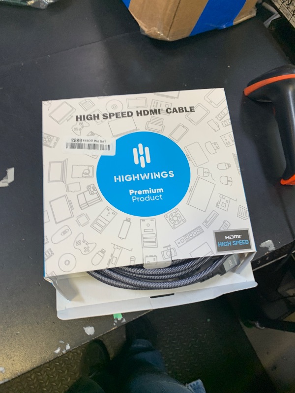 Photo 1 of Highwings 8K@60 2.1 Long HDMI Cable 35FT, Ultra 48Gbps High Speed HDMI Braided Nylon 4K120 144Hz eARC HDR Compatible for PS5 and Monitor