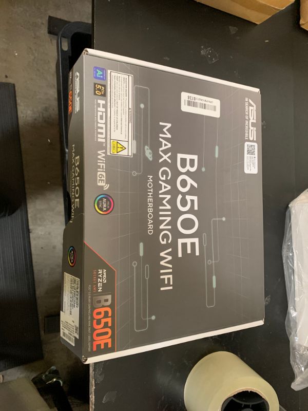 Photo 1 of ASUS B650E MAX Gaming WiFi AMD B650 ATX Motherboard, DDR5, PCIe 5.0 Ready, 3X M.2 Slots, Wi-Fi 6E, Realtek 2.5Gb Ethernet, DisplayPort, HDMI™, USB 10Gbps Type-A & Type-C®, BIOS Flashback™, Aura Sync