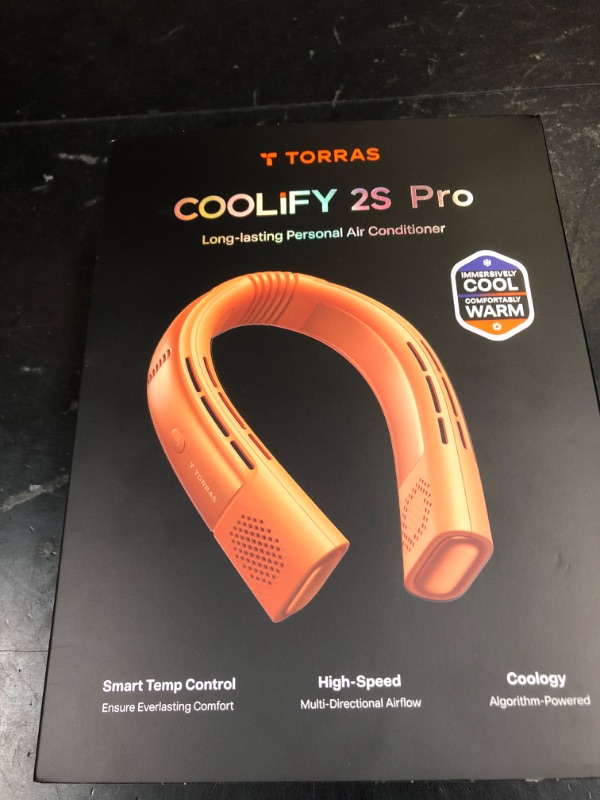 Photo 1 of TORRAS Coolify 2026 Neck Air Conditioner 2S PRO, Ice-Feel Semiconductor Cooling Neck Cooler & Personal Air Conditioner for Golf,Travel & Music Festival, Premium Gifts for Father Men Women, Orange