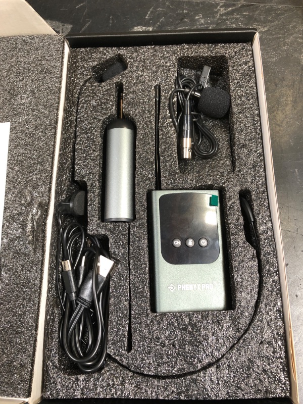 Photo 1 of Phenyx Pro Single Digital Wireless Microphone System, w/Mini Receiver, Bodypack Transmitter,15 Channels in 900MHz UHF Band, Headset/Lapel Microphone for Karaoke, Singer, Church, Wedding (PDP-1-1B)
