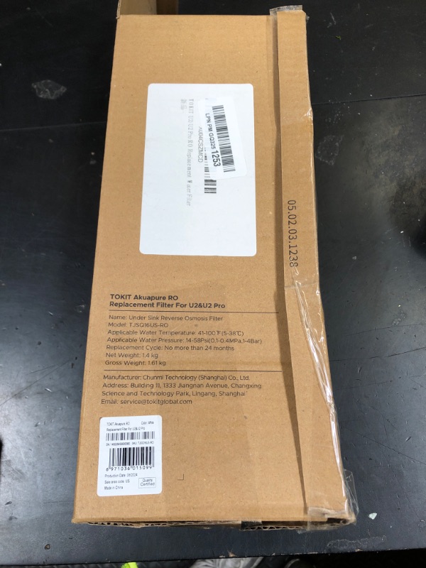 Photo 1 of TOKIT PCT Replacement Filter for U2&U2 Pro, NSF/ANSI 58 Certified, Reduce TDS, Replacement for U2&U2 Pro SE Reverse Osmosis System Water Filter, 12-Month Lifetime