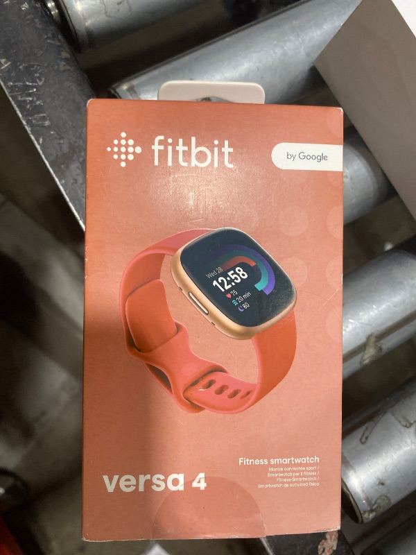 Photo 1 of Fitbit Versa 4 Fitness Smartwatch with Daily Readiness - GPS, 24/7 Heart Rate, 40+ Exercise Modes, Sleep Tracking - Pink Sand/Copper Rose