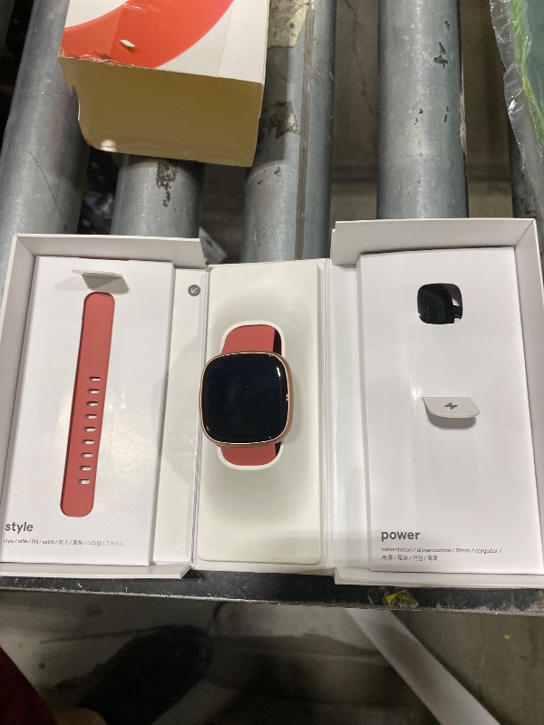 Photo 1 of Fitbit Versa 4 Fitness Smartwatch with Daily Readiness - GPS, 24/7 Heart Rate, 40+ Exercise Modes, Sleep Tracking - Pink Sand/Copper Rose