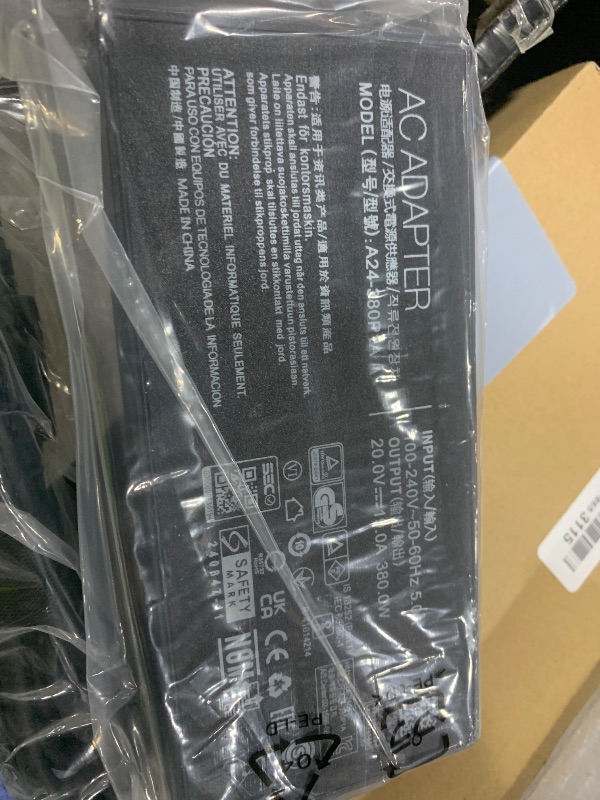 Photo 1 of 380W 20V 19A Laptop Charger Replacement for ASUS, ROG Strix Scar G16 G615 G18 G815 (2025) 16 G635 18 G835 17X TUF Gaming F16 A14 A16 A18 Zephyrus G14 RTX 5080 5090 Power Supply ADP-380AB B AC Adapter