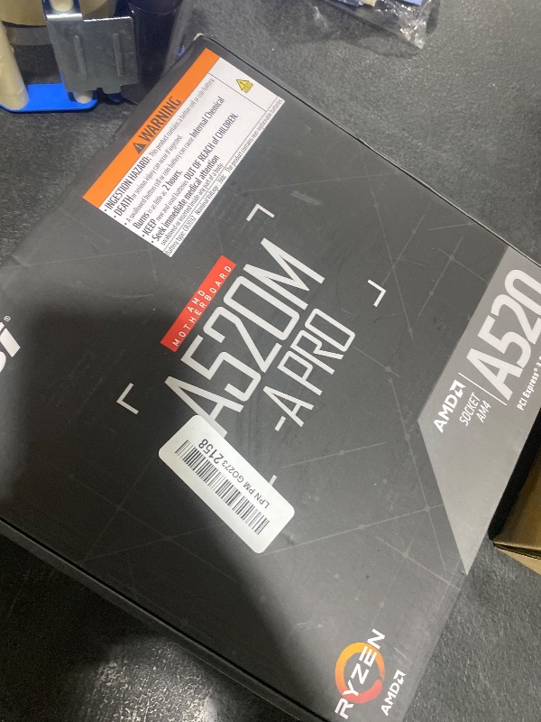 Photo 1 of MSI A520M-A PRO V1 Gaming Motherboard (AMD Ryzen 5000, AM4, DDR4, PCIe 3.0, SATA 6Gb/s, M.2, USB 3.2 Gen 1, DVI/HDMI, Micro-ATX)