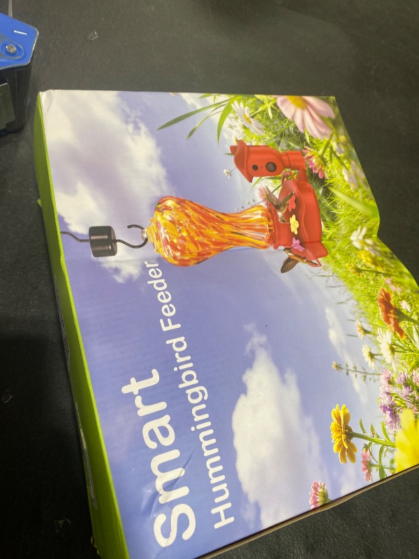 Photo 1 of Smart Glass Hummingbird Feeder with Camera, 2K HD Live View, 2.4GHz WiFi Only, Solar-Assisted Outdoor Bird Feeder, App Motion Alerts, AI Bird ID, Ant Moat, Easy Clean Drip-Resistant Nectar Feeder