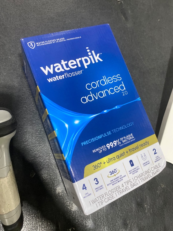 Photo 1 of Waterpik Cordless Advanced 2.0 Water Flosser For Teeth, Gums, Braces, Dental Care With Travel Bag and 4 Tips, ADA Accepted, Rechargeable, Portable, and Waterproof, Rose Gold WP-589, Packaging May Vary