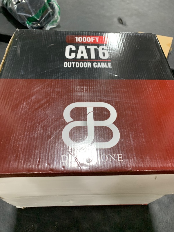 Photo 1 of Dripstone CAT6 Direct Burial Ethernet Cable 23AWG Solid CCA UTP, Waterproof HDPE Insulated, Polyethylene (PE) Jacket for Indoor/Outdoor Installations (Black - 1000ft)