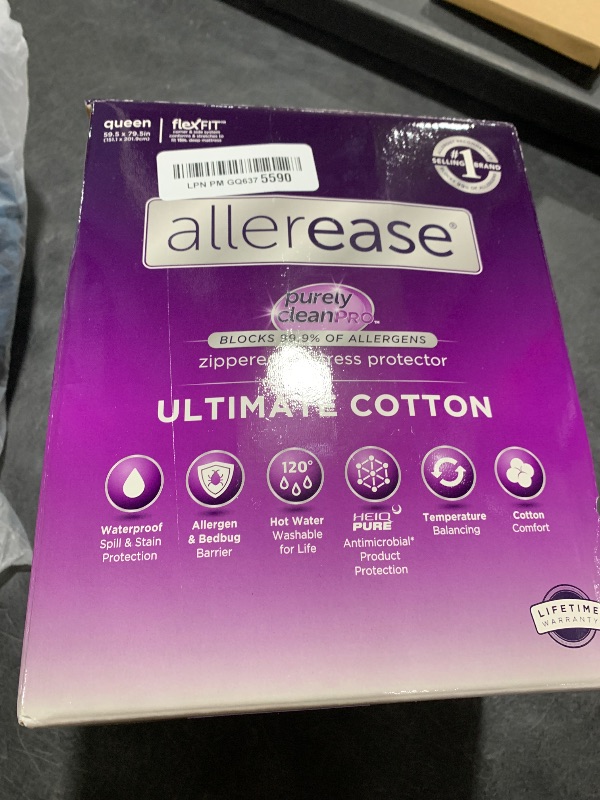 Photo 1 of AllerEase Ultimate Allergy Protection and Comfort Zippered Mattress Protector Queen, White