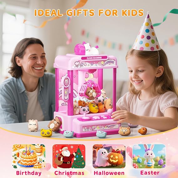 Photo 1 of Skirfy Claws Machines for Kids Age 6+, Mini Vending Machines Girls Unicorns Toys with Sound & 20 Mini Plush Toys,Arcades Game Indoor Toy for Home Party Birthday