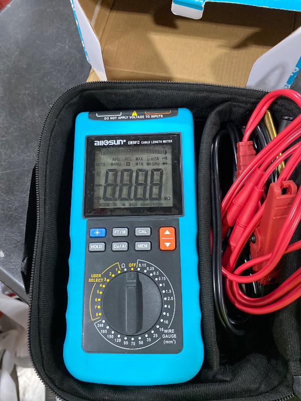 Photo 1 of allsun Digital Electric Cable Resistance Tester Cable Wire Length Meter Ohm Resistance Meter Up to 30KM/100000 ft Measured in m?(NOT AWG)