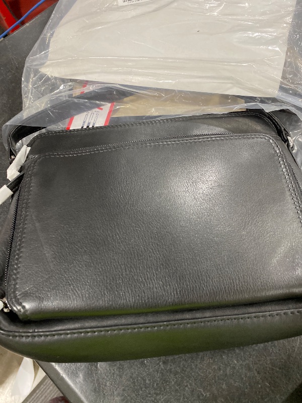 Photo 1 of Genuine Soft Leather Cross Body Bag with Front Organizer Wallet,Black