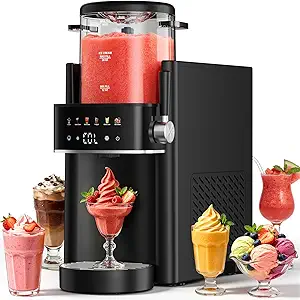 Photo 1 of Slushie Machine, Ice Cream Maker, Slushy Machine for Home and Families, No ice needed with Rapid Chill & Temperature Control, Multi-function for Margarita, Frappé, Easy to Clean, Black