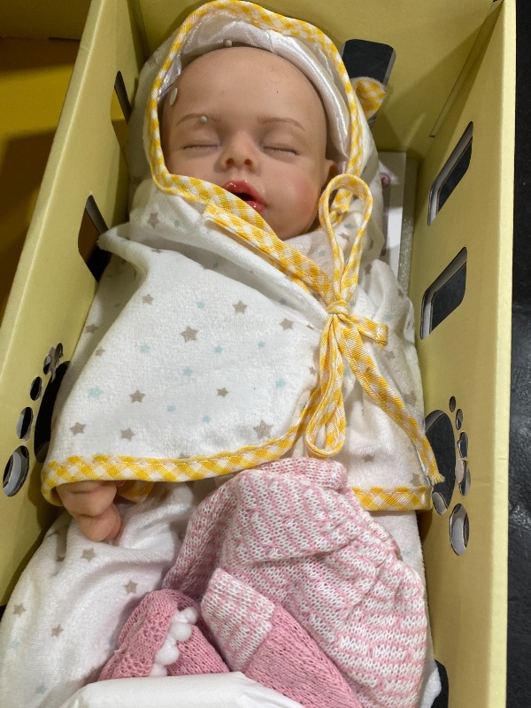 Photo 1 of BABESIDE Silicone Baby Doll - 16 Inch (Weight 4.9 Lb) Reborn Baby Dolls Silicone Full Body Platinum Silicone Weighted Realistic Sleeping Newborn Lifelike Preemie Doll Gift for Collectors & Kids Age 3+