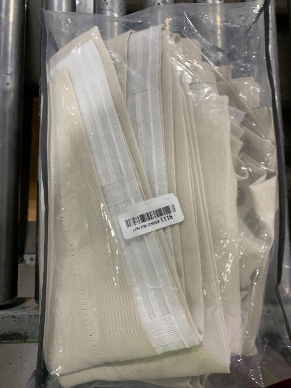Photo 1 of SHINELAND 120 Inch Silky Satin Curtains, 10 FT Long Back Tab Pleated Drapes for Track System Living Room Bedroom 2 Panels Set, Beige