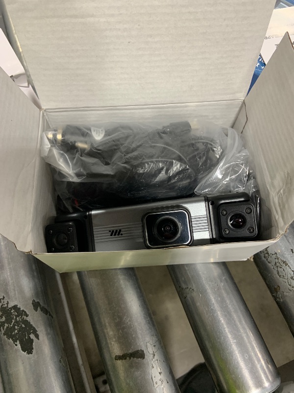 Photo 1 of 4 Channel 360° Dash Cam Front Rear Inside & Left Right 4K+1080P*3 FHD Car Camera, 5GHz WiFi & App Control 8 IR Lamps Night Vision 24H Parking Mode, G-Sensor, Loop Recording, Includes 64GB (Gunmetal)