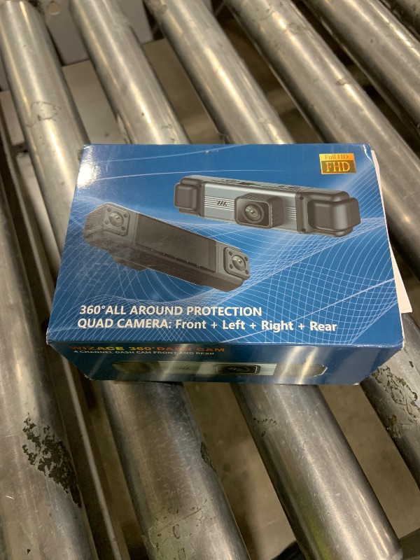 Photo 1 of 4 Channel 360° Dash Cam Front Rear Inside & Left Right 4K+1080P*3 FHD Car Camera, 5GHz WiFi & App Control 8 IR Lamps Night Vision 24H Parking Mode, G-Sensor, Loop Recording, Includes 64GB (Gunmetal)