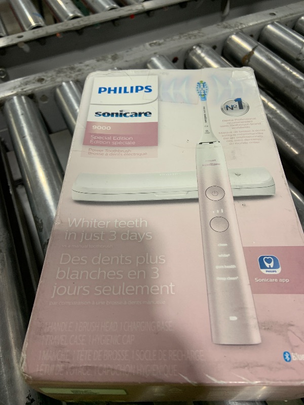 Photo 1 of Philips Sonicare DiamondClean 9000 Electric Toothbrush - Sonic Toothbrush with App, Pressure Sensor, 12 Brushing Settings, Replacement Reminder, Charging Stand, Travel Case, Pink, HX9911/90