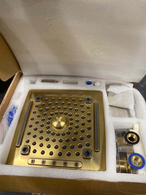 Photo 1 of ELLO&ALLO Bathroom Shower Faucet Set Mixing Valve and Trim Kit, Complete Shower System with Tub Spout, Brushed Gold