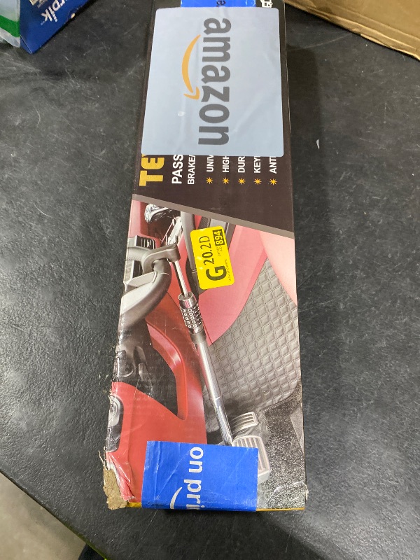 Photo 1 of Tevlaphee Steering Wheel Lock Anti Theft Device Retractable Brake Pedal Lock Keyless Password 5 Coded Combination Anti Theft Car Security Device Heavy Duty Universal Fit for Vehicle Car Truck Van SUV