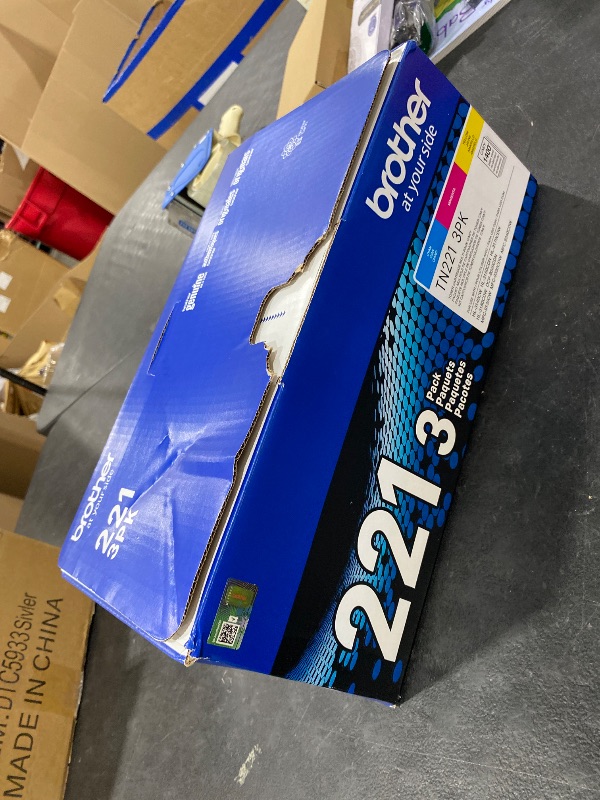Photo 1 of Brother Genuine Standard-Yield Toner Cartridge Three Pack TN221 3PK -Includes one Cartridge Each of Cyan, Magenta & Yellow Toner, Standard Yield (TN2213PK), Cyan, Magenta, Yellow