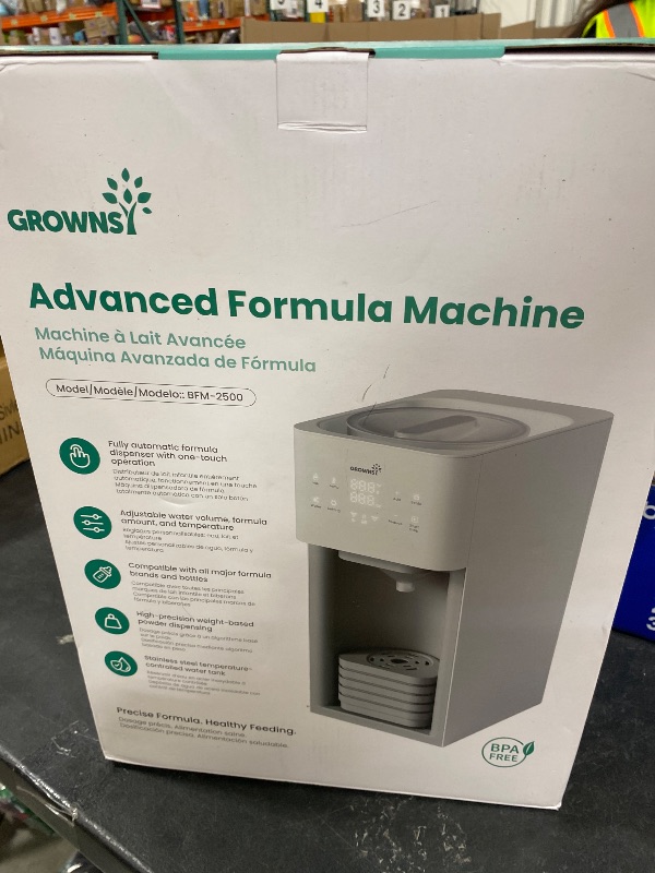Photo 1 of GROWNSY Baby Formula Maker, Ultra-Precise Automatic Formula Dispenser, Formula Mixer with One-Touch Instant Bottle Prep, 304 Stainless Steel Tank, Fits Most Baby Bottles, White