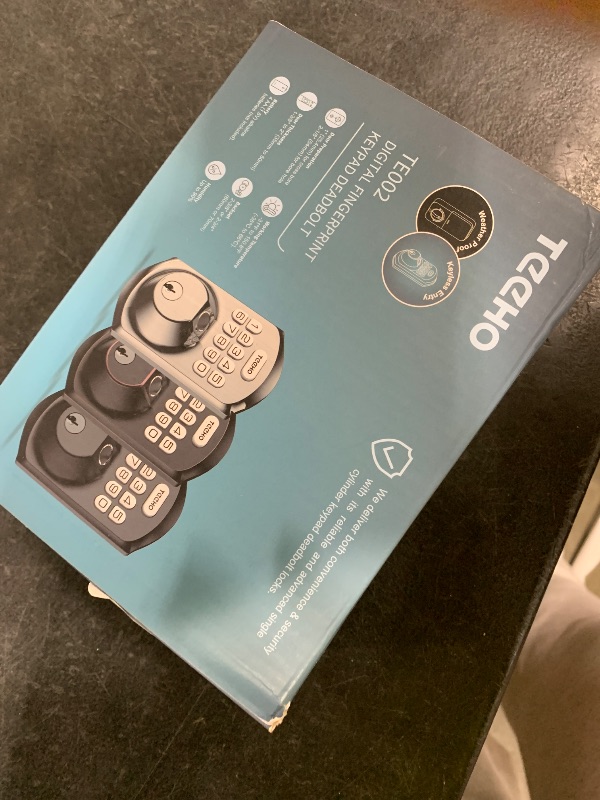 Photo 1 of TEEHO TE002 Fingerprint Door Lock - Keyless Entry Electronic Keypad Deadbolt with 2 Backup Keys - Auto Lock - Easy Installation - Smart Locks for Front Door - Satin Nickel