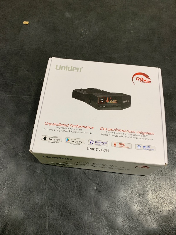 Photo 1 of Uniden R8W (new Model) Extreme Long Range Laser/Radar Detector, 360° Awareness, Directional Arrows, Wi-Fi, Bluetooth, GPS, Real-Time Voice Alerts, Red Light & Speed Camera Alerts, R/TACH App