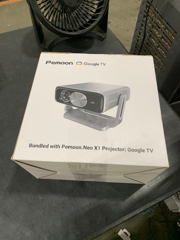 Photo 1 of Smart 4K Projector [Bundled with Google TV Stick] with WiFi and Bluetooth, 2500ANSI, Auto Lens Cap, Portable Outdoor Movie Projector with Built-in Apps Auto Focus for Ceiling/Home Theater/Bedroom