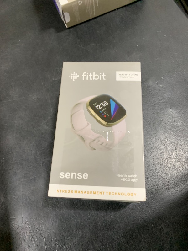 Photo 1 of Fitbit Sense Health & Fitness Smartwatch W/GPS, Bluetooth Call/Text, Heart Rate SpO2, ECG, Skin Temperature & Stress Sensing (S & L Bands, 90 Day Premium Included) International Version (Graphite)
