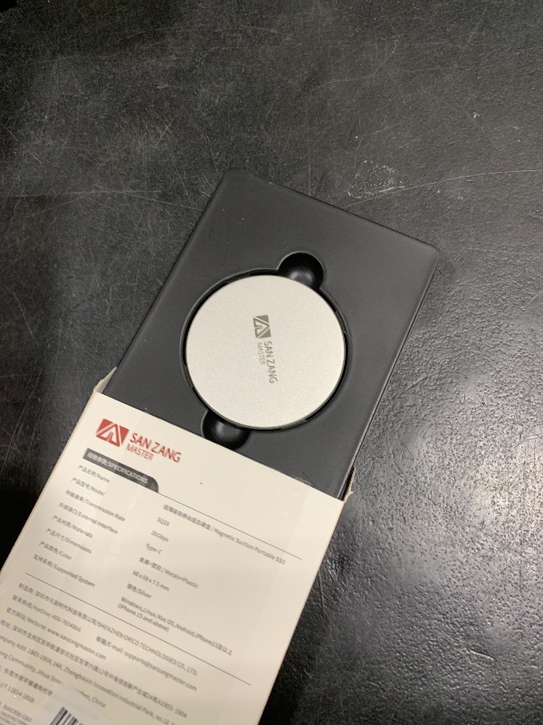 Photo 1 of SAN ZANG MASTER Magnetic Portable Solid State Drives: Ultra-Thin, Portable Design for Secure Grip, Easy Connectivity, and Reliable Performance (2, TB)
