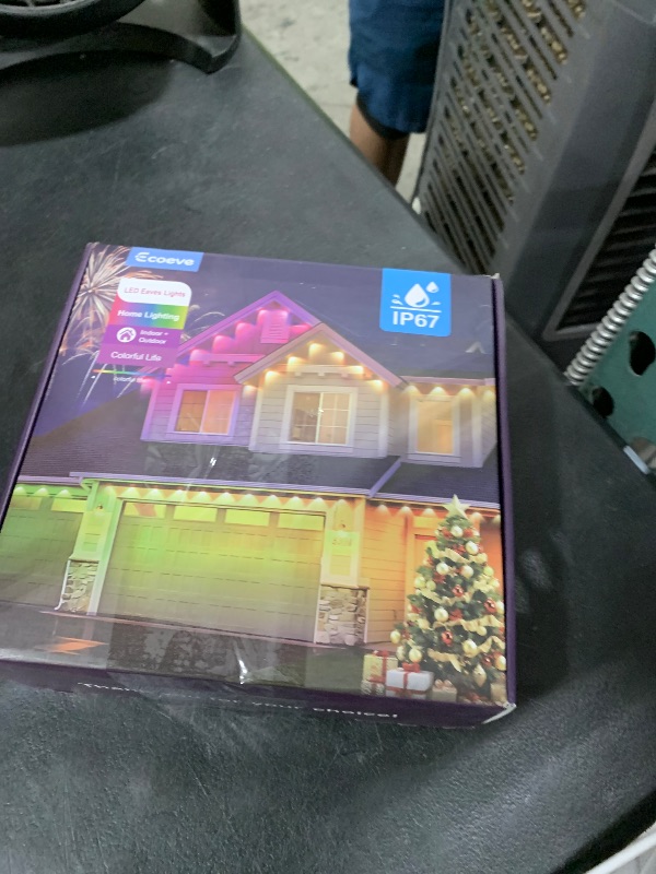 Photo 1 of Ecoeve Permanent Outdoor Lights for House,100ft RGB+IC Lights with 16 Million Colors & 50 Scene Modes, App/Remote Control, IP67 Waterproof, DIY Music Sync, for Christmas, Holiday & Party Decor