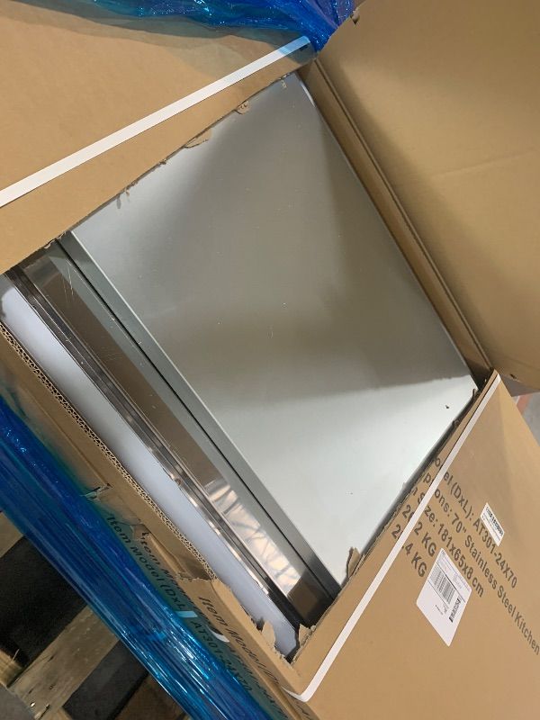 Photo 1 of Stainless Steel Table for Prep & Work, 24x70 Inches, Metal Commercial Heavy Duty Table with Adjustable Under Shelf for Restaurant, Home and Hotel