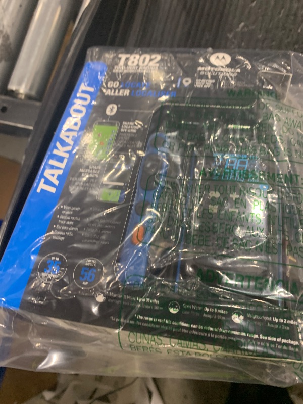 Photo 1 of Motorola Solutions, Talkabout T802, Portable FRS Two Way Radio 2 Pack Walkie Talkies Blue/Black 22 Channels 1 Dual Charging Tray 2 Remote Speaker Mics