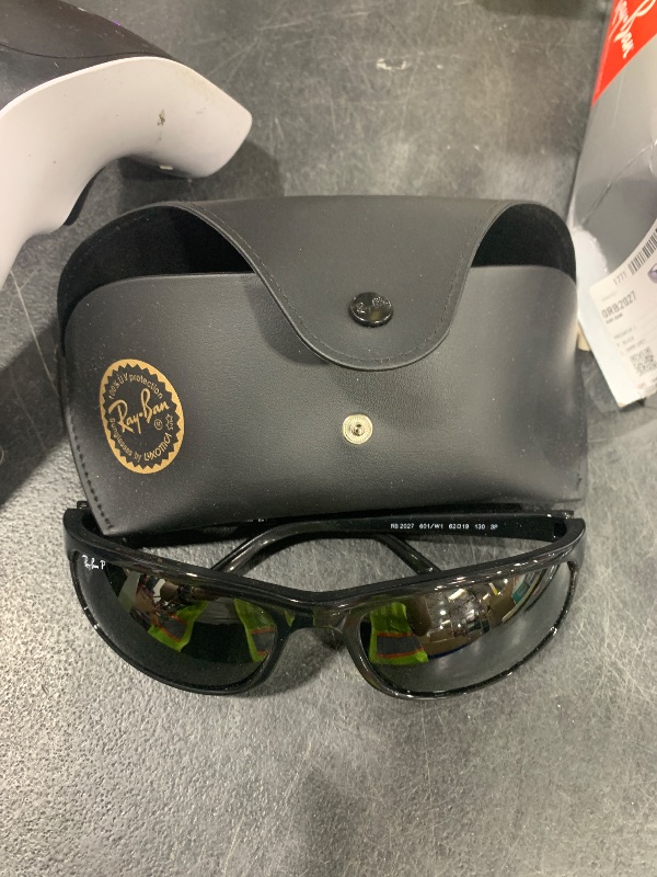 Photo 1 of Ray-Ban Mens RB2027 Predator 2 Rectangular Sunglasses, Black/Polarized Dark Grey, 62 mm