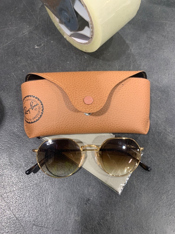 Photo 1 of Ray-Ban Unisex RB3565 Jack Round Sunglasses, Gold/Clear Gradient Brown, 51 mm