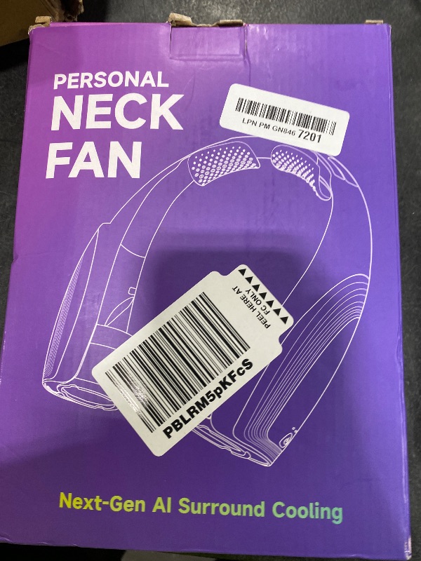 Photo 1 of Portable Neck Fan with 6 Powerful Speeds, 8000mAh Battery Operated USB-C Rechargeable Fan, 20H Runtime, Hands-Free 360° Cooling Personal Wearable Neck Fan, Gift for Women Men Travel Concerts(Black)